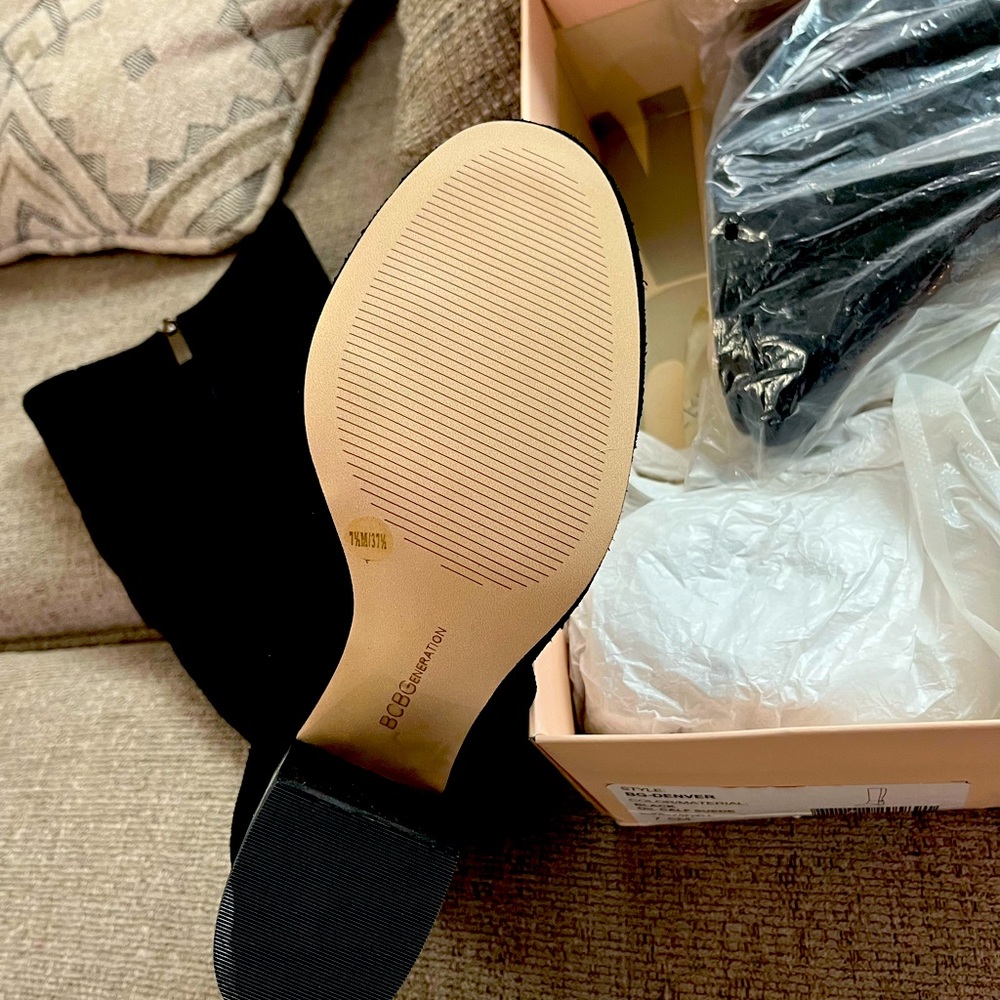 BCBGeneration Denver Suede Boots. New. Never worn. In bag and box.